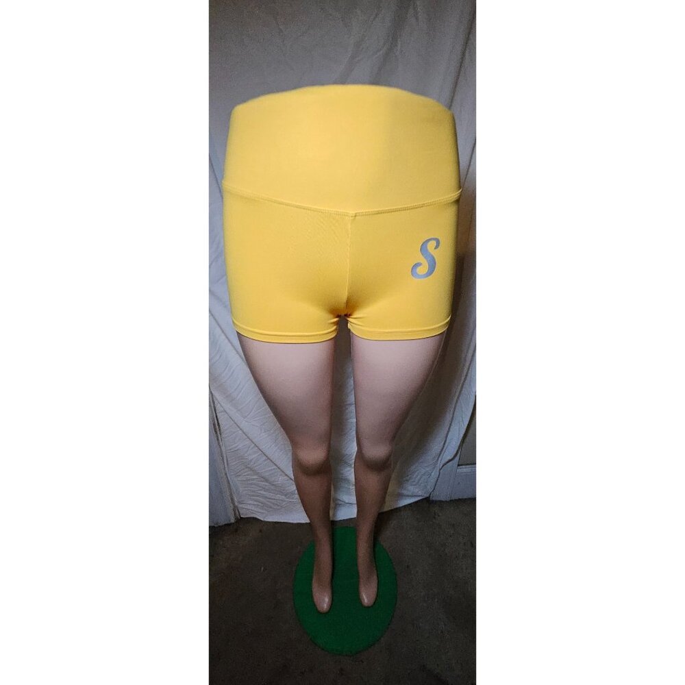 SilhLuxe Activewear Women Legging Shorts Yellow High Waist Yoga Workout
